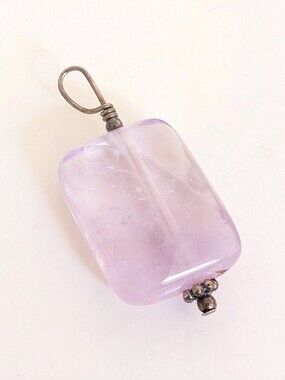 Artisan Made Sterling Silver Faceted Amethyst Bohemian Style Necklace Pendant